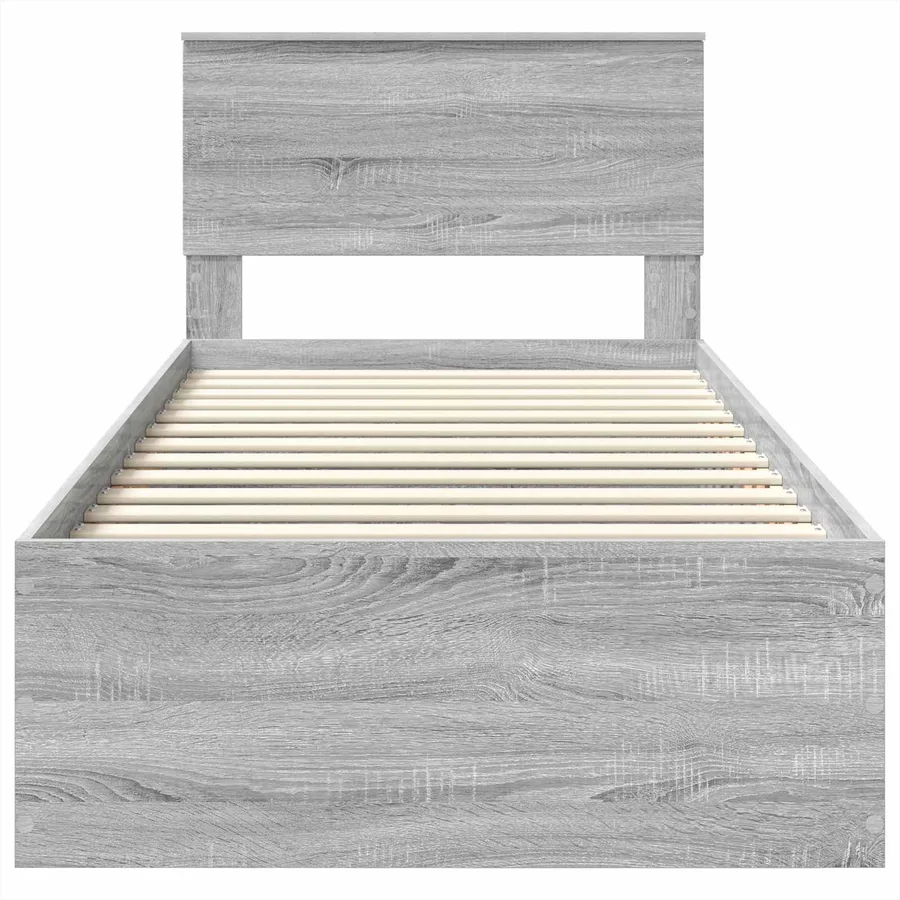 Cadre de lit Gris Sonoma 75 x 190 cm Bois d'ingénierie - 7