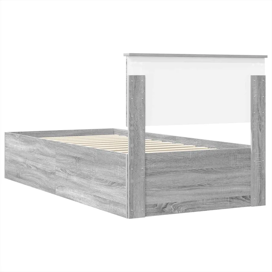 Cadre de lit Gris Sonoma 75 x 190 cm Bois d'ingénierie - 9