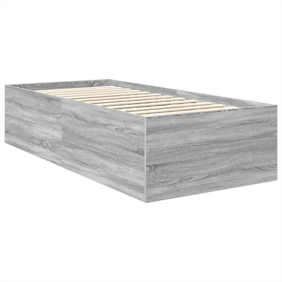 Cadre de lit Gris Sonoma 75 x 190 cm Bois d'ingénierie - 5