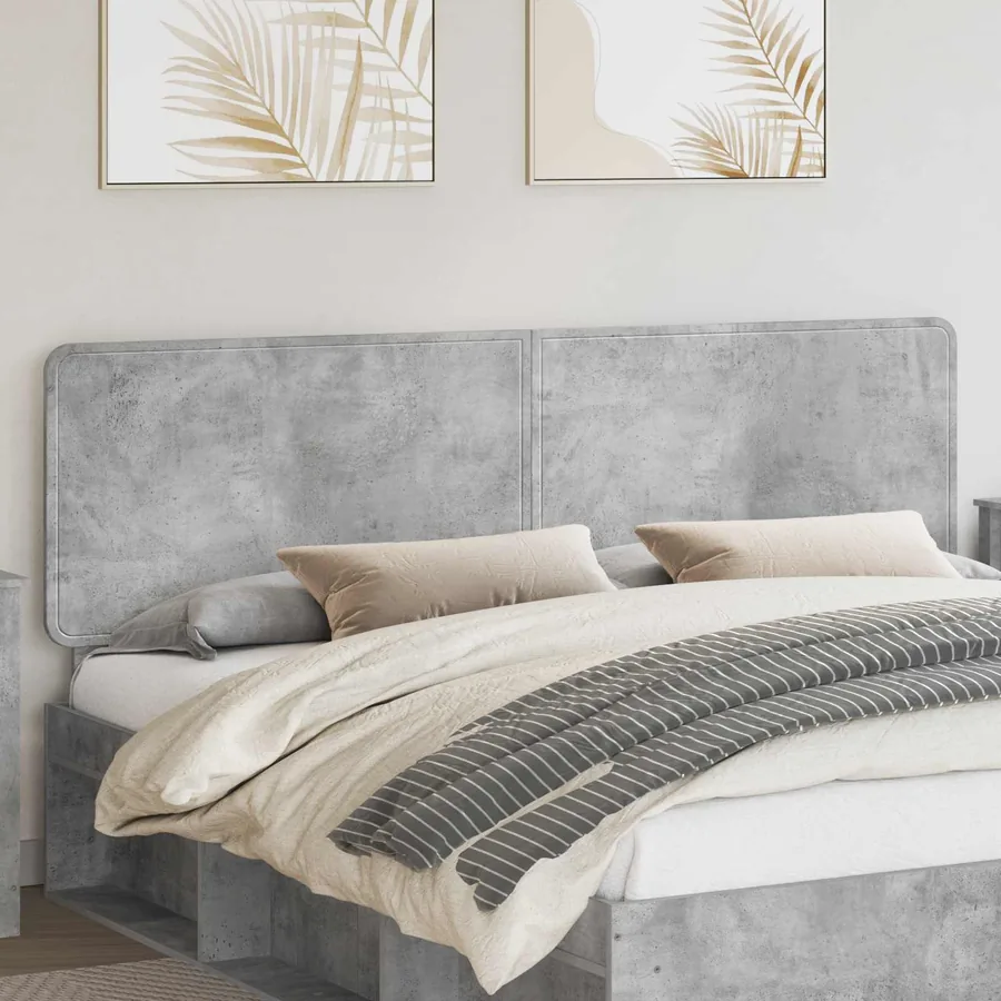 Tête de lit Gris béton Bois d'ingénierie