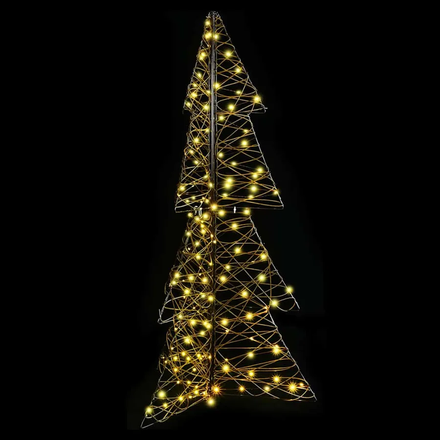 Sapin de Noël avec 160 LED Blanc chaud 150 cm Rotin - 5