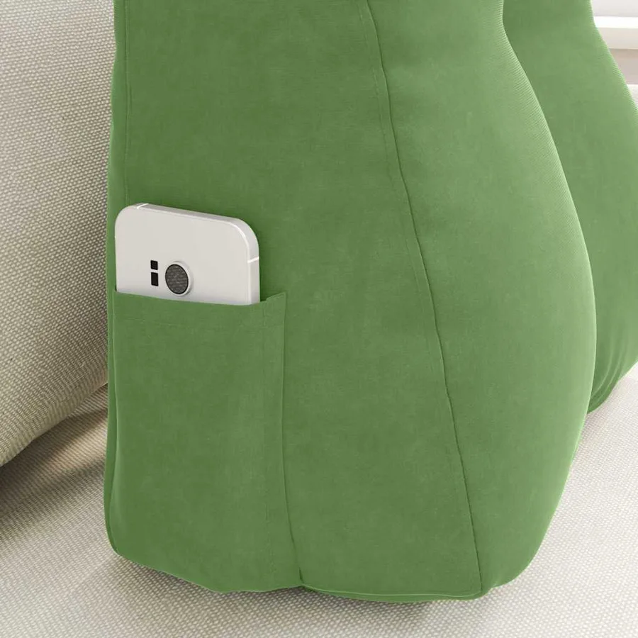 Coussin de Dos Vert clair 45 x 24 x 50 cm Velours - 5