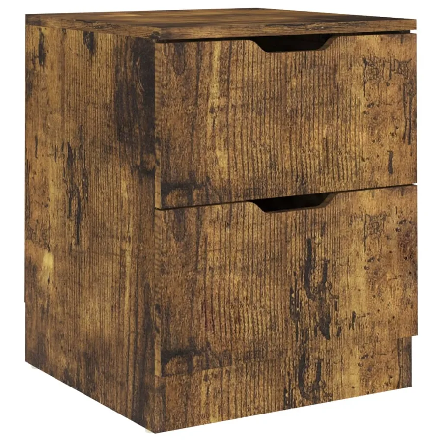 Tables de chevet 2 pcs chêne fumé 40x40x50 cm bois d'ingénierie - 3
