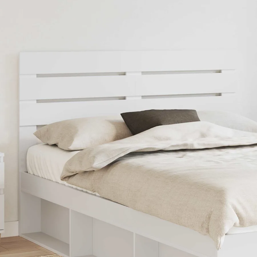 Tête de lit Blanc Bois d'ingénierie