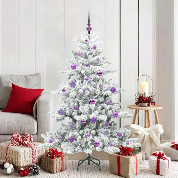 Sapin de Noël Artificiel à Branches Articulées Blanc 150 cm