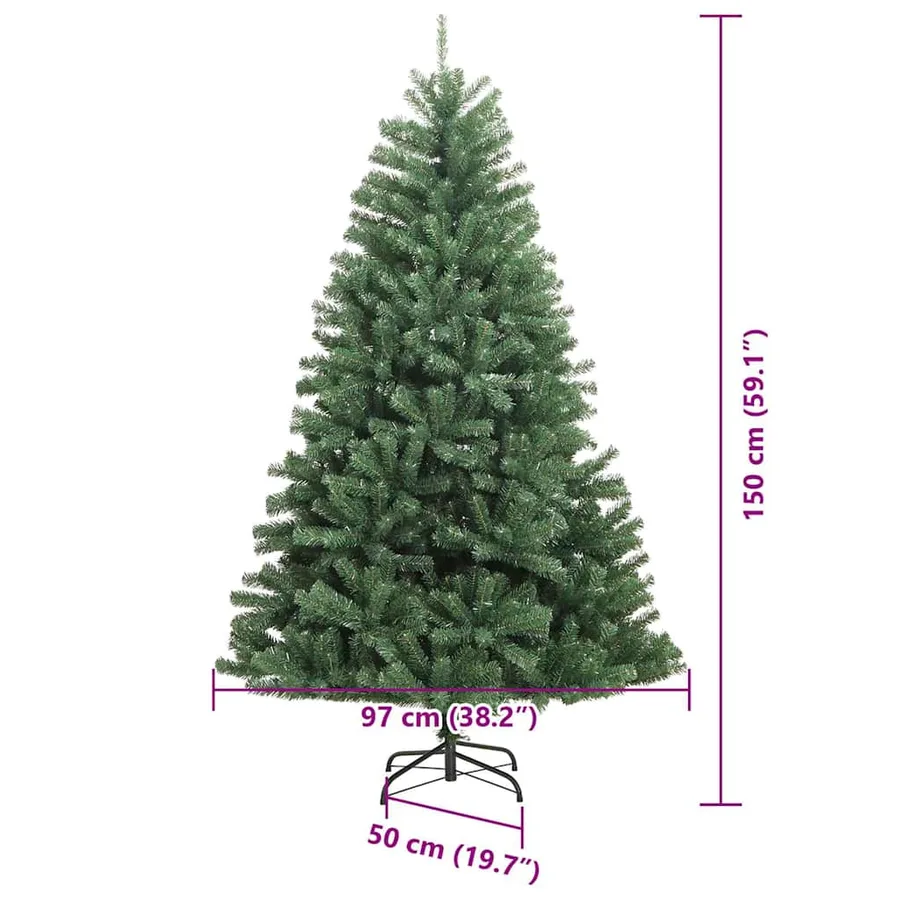 Sapin de Noël Artificiel à Branches Articulées Vert 150 cm - 17