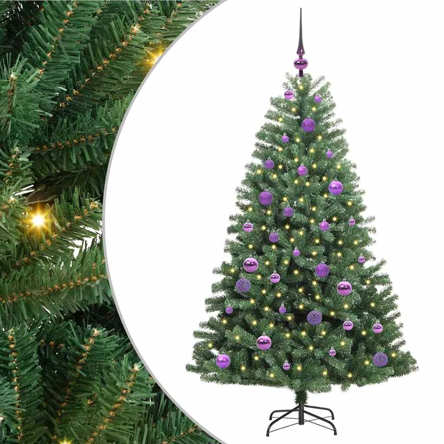 Sapin de Noël Artificiel à Branches Articulées Vert 150 cm - 2
