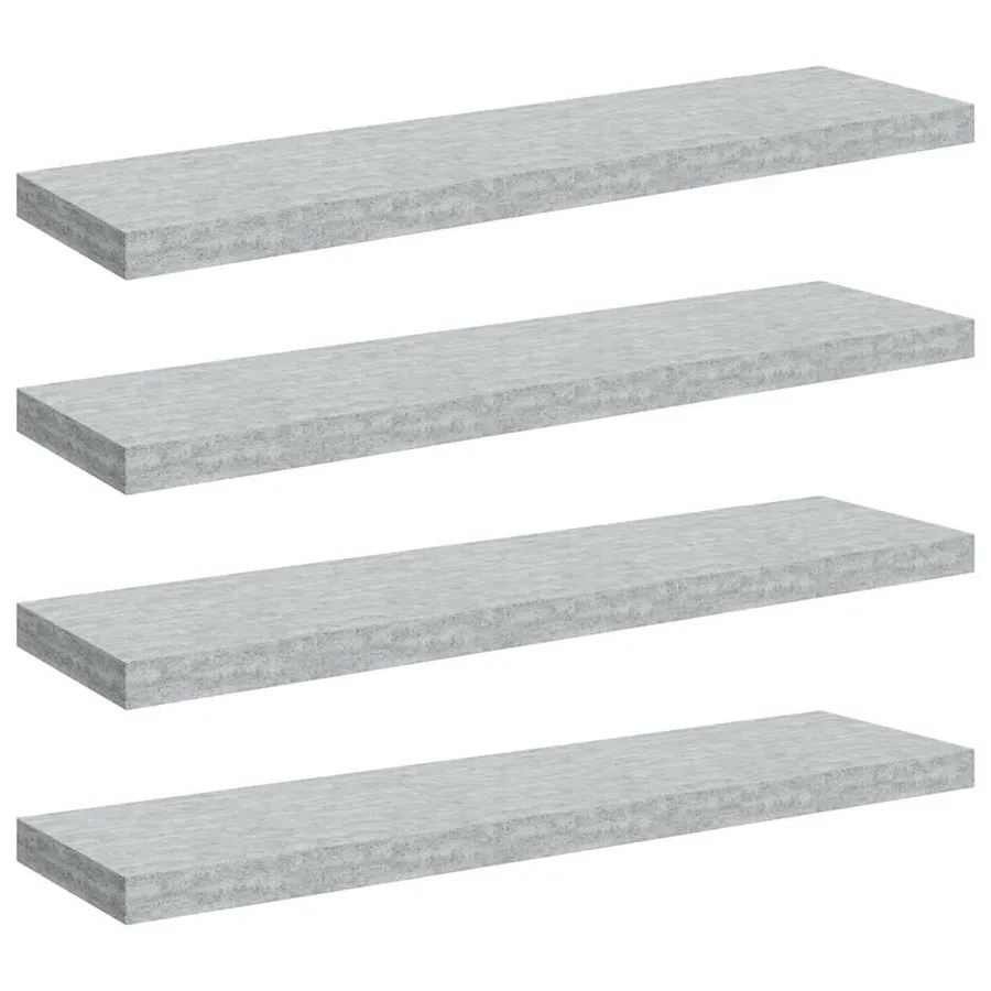 Étagères murales flottantes 4 pcs Gris béton 90x23,5x3,8cm MDF - 2