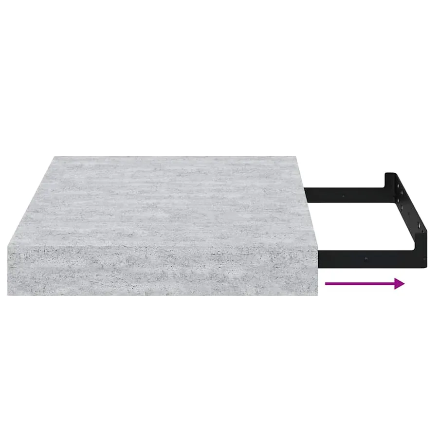 Étagère murale flottante gris béton 23x23,5x3,8 cm MDF - 10