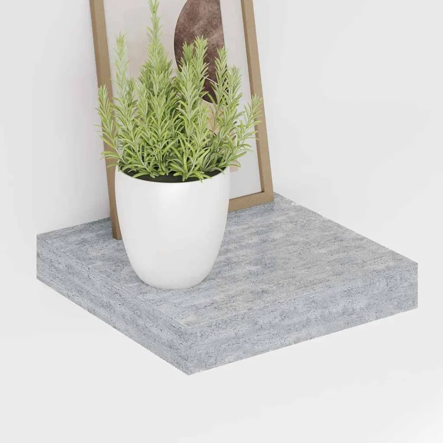Étagère murale flottante gris béton 23x23,5x3,8 cm MDF - 4
