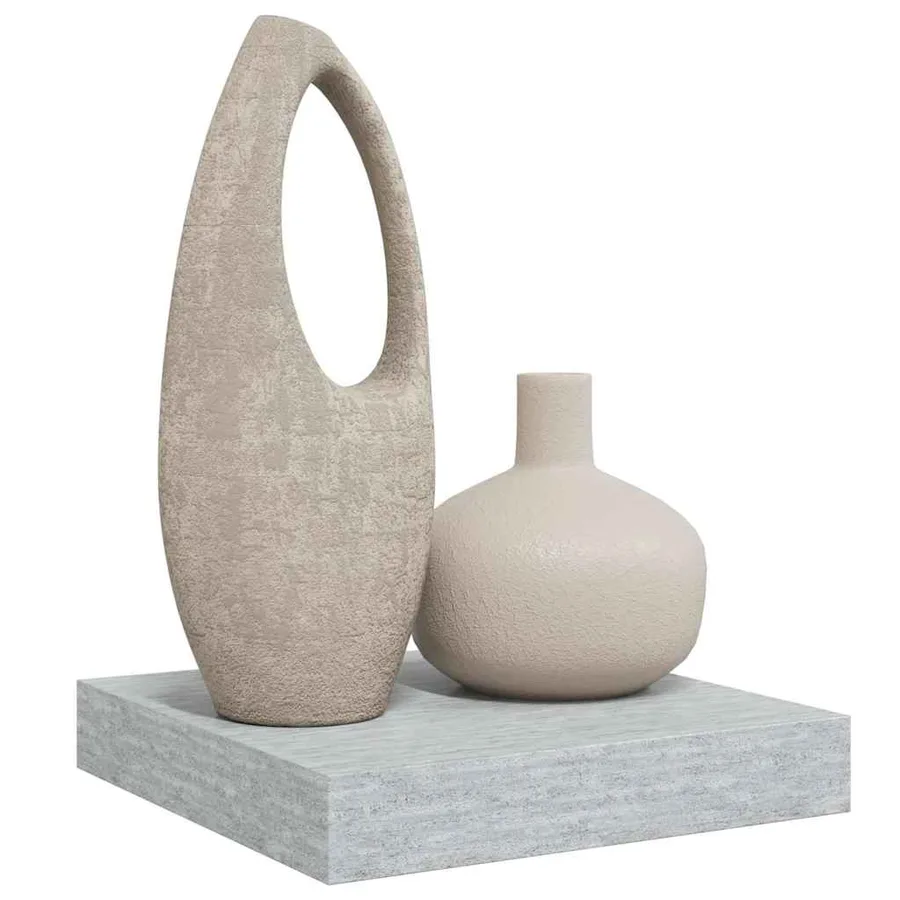 Étagère murale flottante gris béton 23x23,5x3,8 cm MDF - 5
