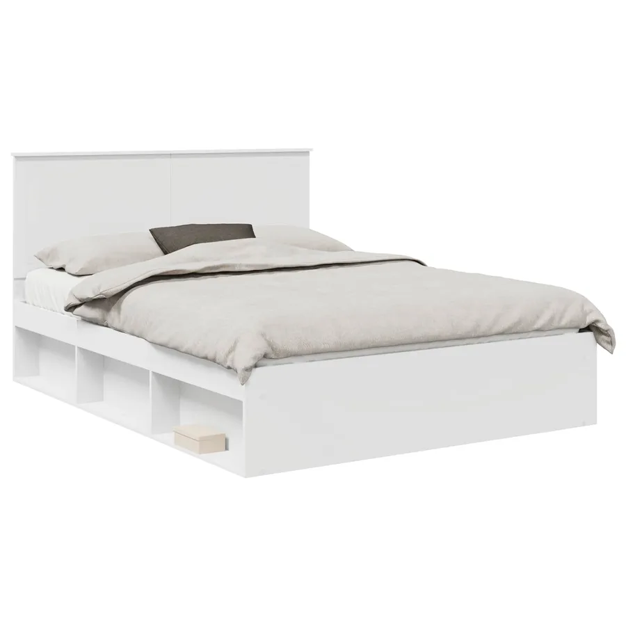 Cadre de lit Blanc 150 x 200 cm Bois de pin massif - 2