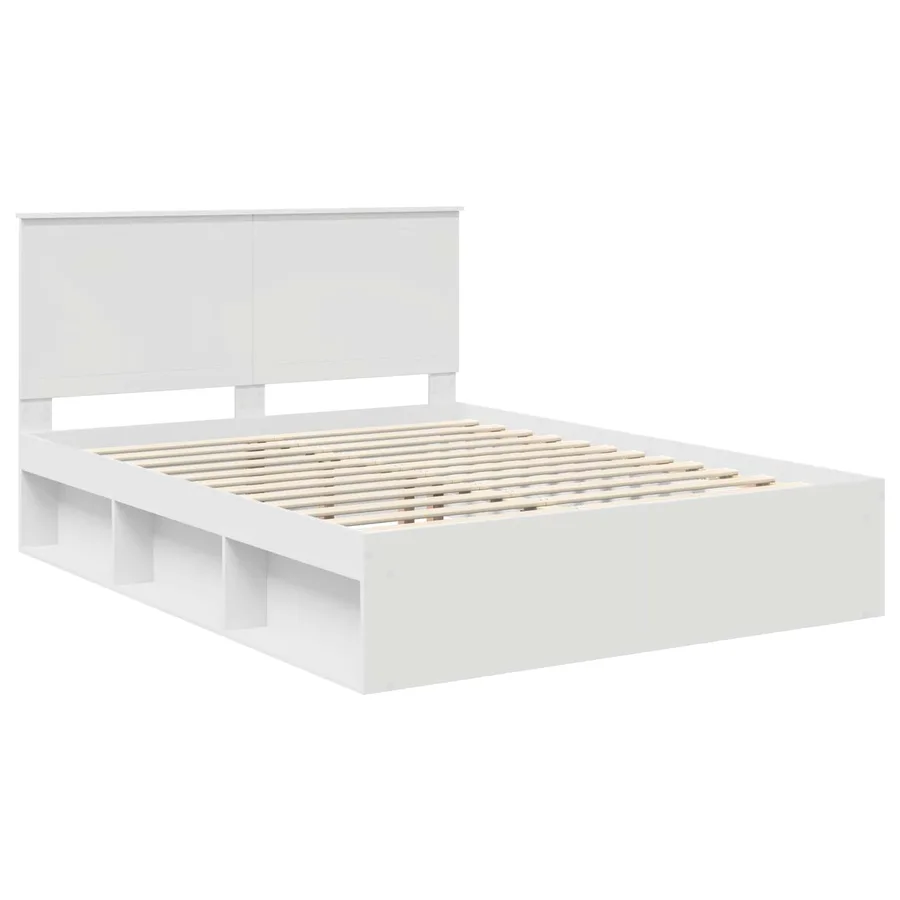 Cadre de lit Blanc 150 x 200 cm Bois de pin massif - 4