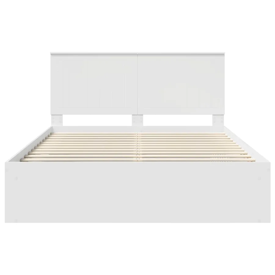 Cadre de lit Blanc 150 x 200 cm Bois de pin massif - 7