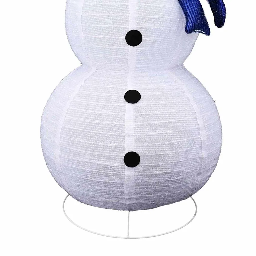 Famille de Bonhommes de Neige de Noël 3 pcs Blanc chaud tissu - 10