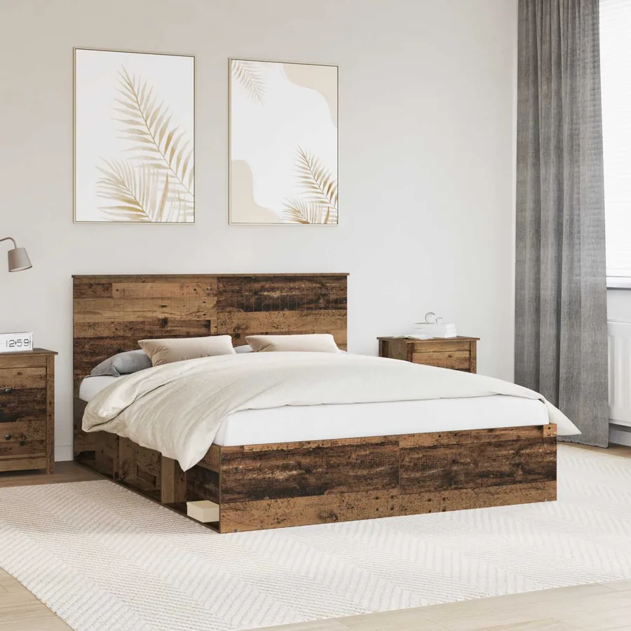Cadre de lit Bois ancien 160 x 200 cm Bois de pin massif