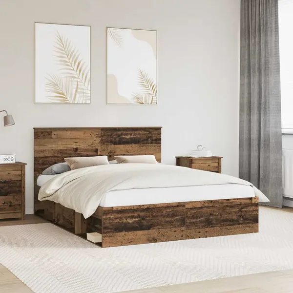 Cadre de lit Bois ancien 160 x 200 cm Bois de pin massif