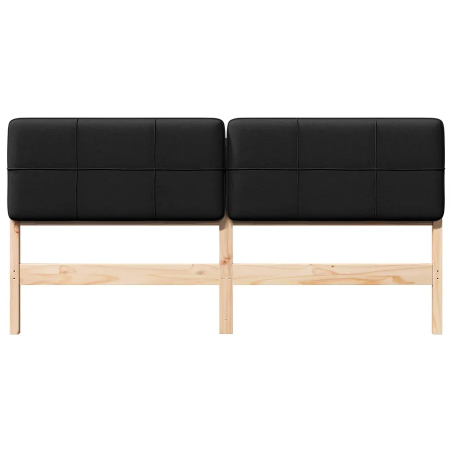 Tête de lit capitonnée Marron et Noir 180 cm Pin massif - 4