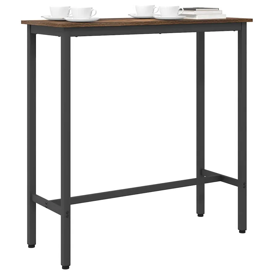 table Chêne fumé 100 x 40 x 100,5 cm Bois d'ingénierie et acier - 3