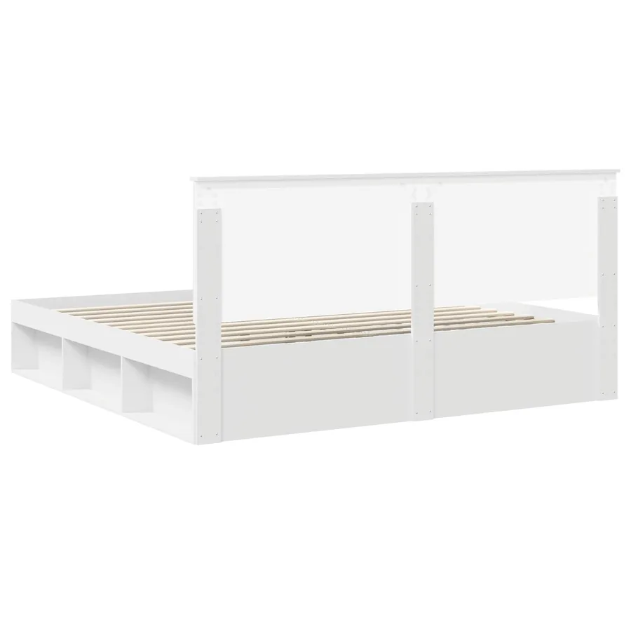 Cadre de lit Blanc 200 x 200 cm Bois de pin massif - 9