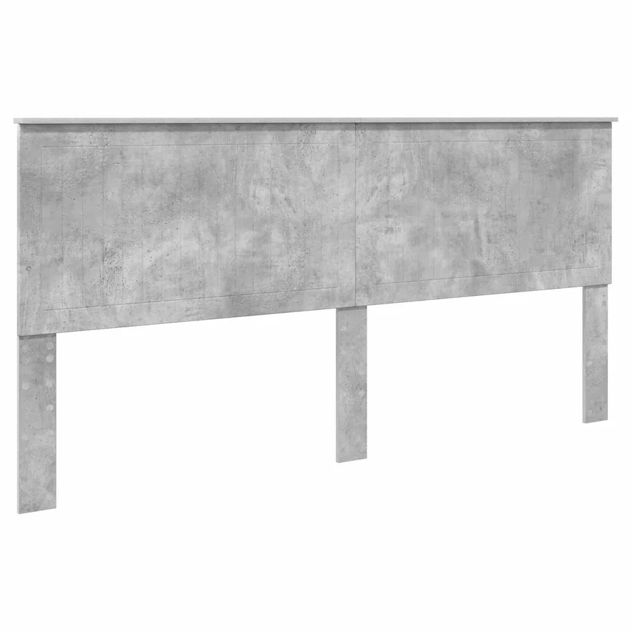 Cadre de lit Gris béton 200 x 200 cm Bois d'ingénierie - 7