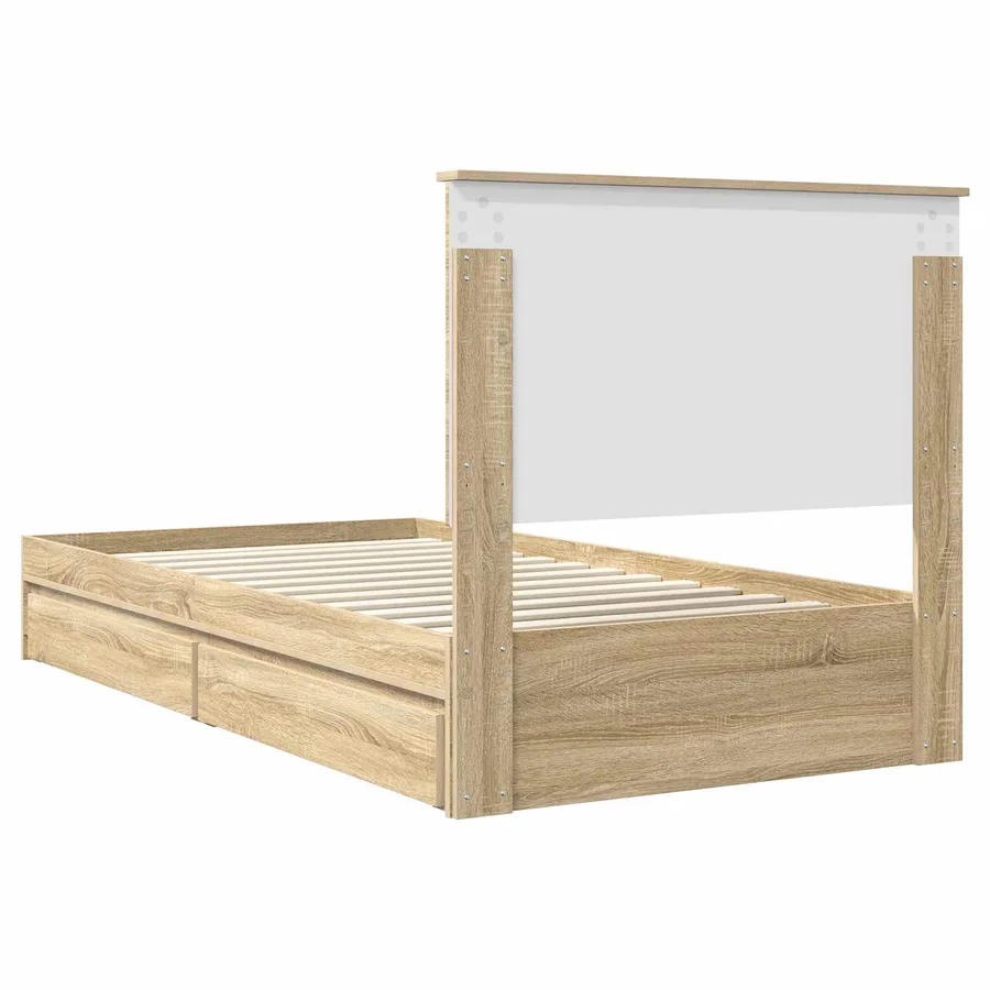 Lit de Rangement Chêne Sonoma 100 x 200 cm Bois d'ingénierie - 10