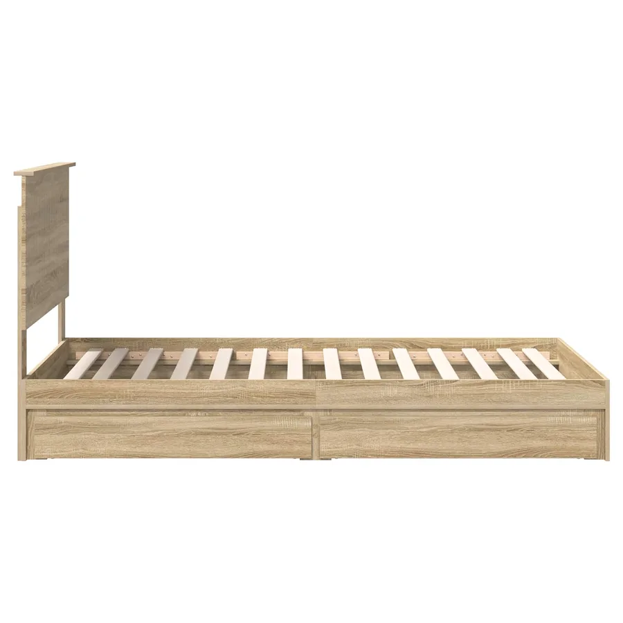 Lit de Rangement Chêne Sonoma 100 x 200 cm Bois d'ingénierie - 9