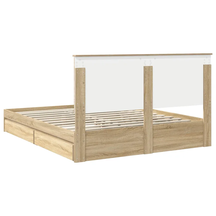 Lit de Rangement Chêne Sonoma 160 x 200 cm Bois d'ingénierie - 10
