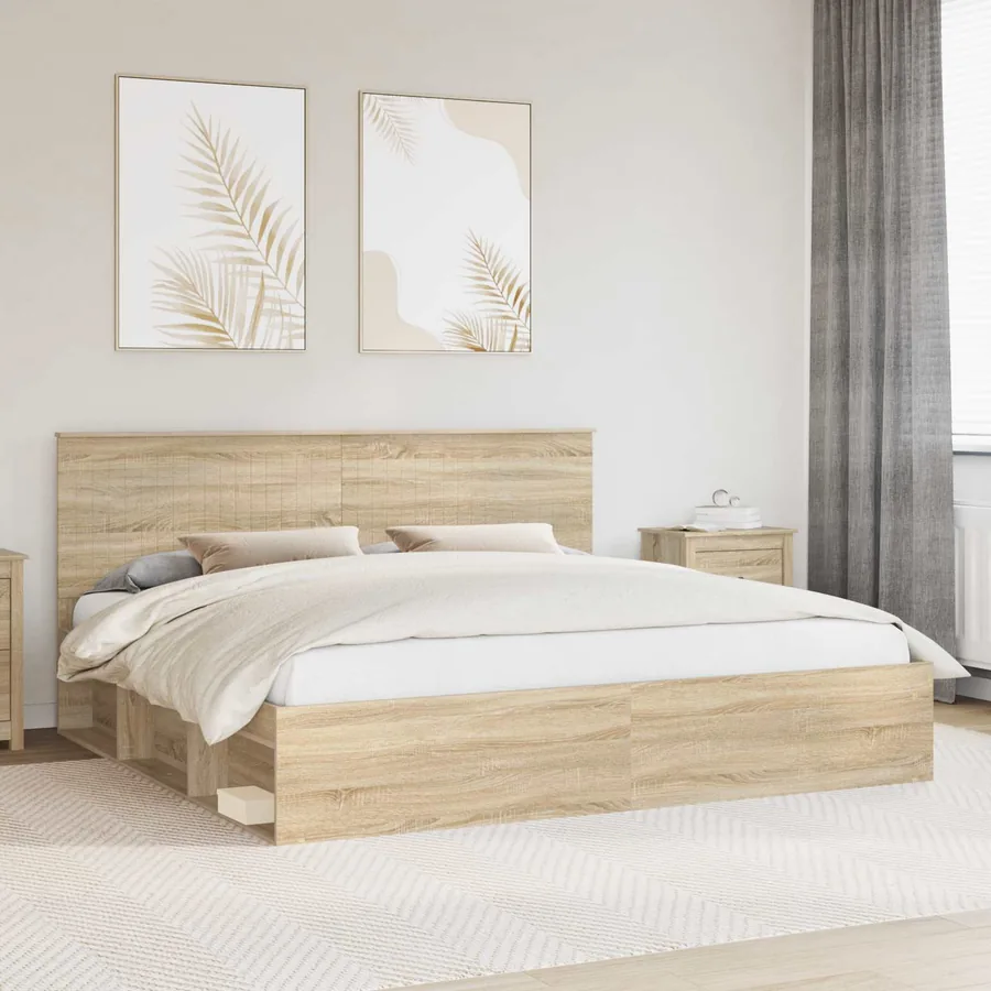 Cadre de lit Sonoma 200 x 200 cm Bois de pin massif