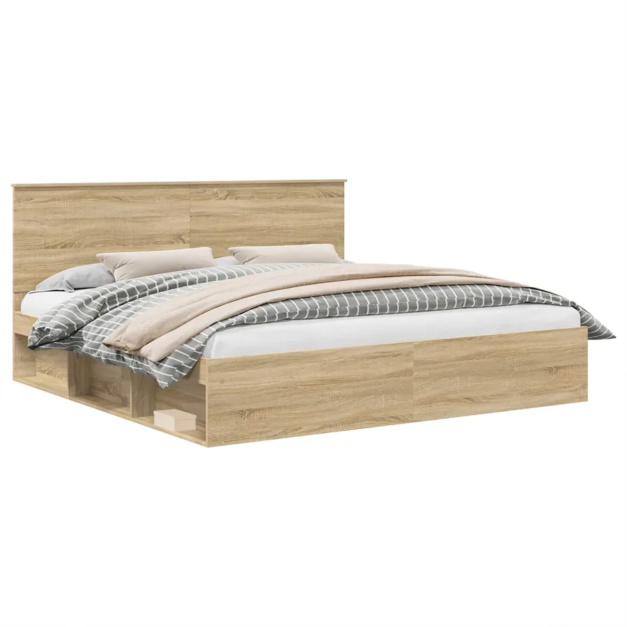 Cadre de lit Sonoma 200 x 200 cm Bois de pin massif - 2