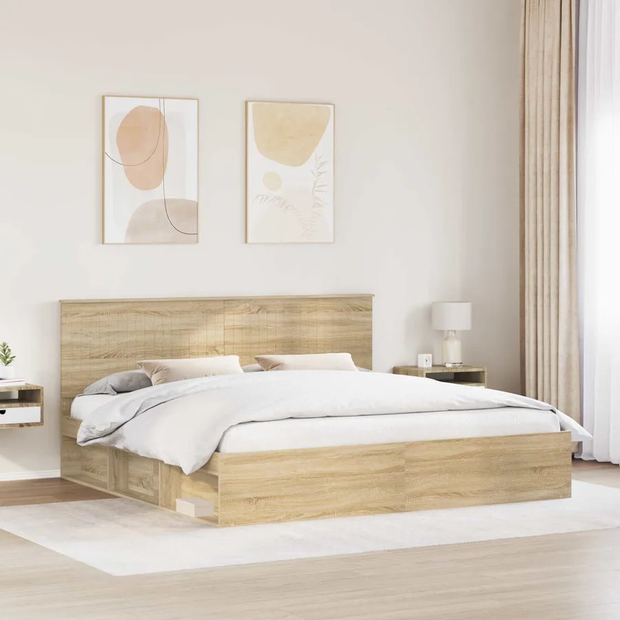 Cadre de lit Sonoma 200 x 200 cm Bois de pin massif - 3