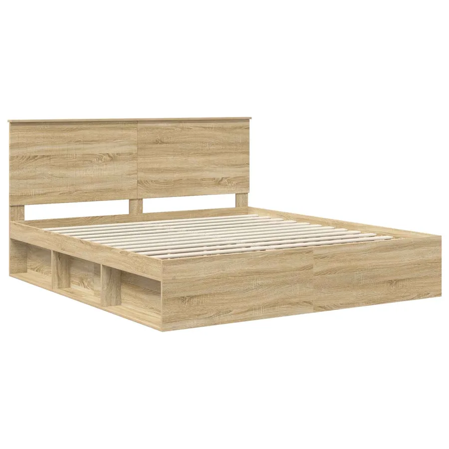 Cadre de lit Sonoma 200 x 200 cm Bois de pin massif - 4