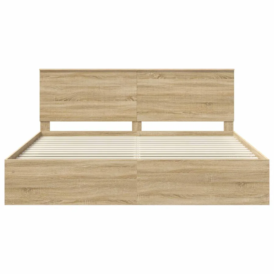 Cadre de lit Sonoma 200 x 200 cm Bois de pin massif - 7