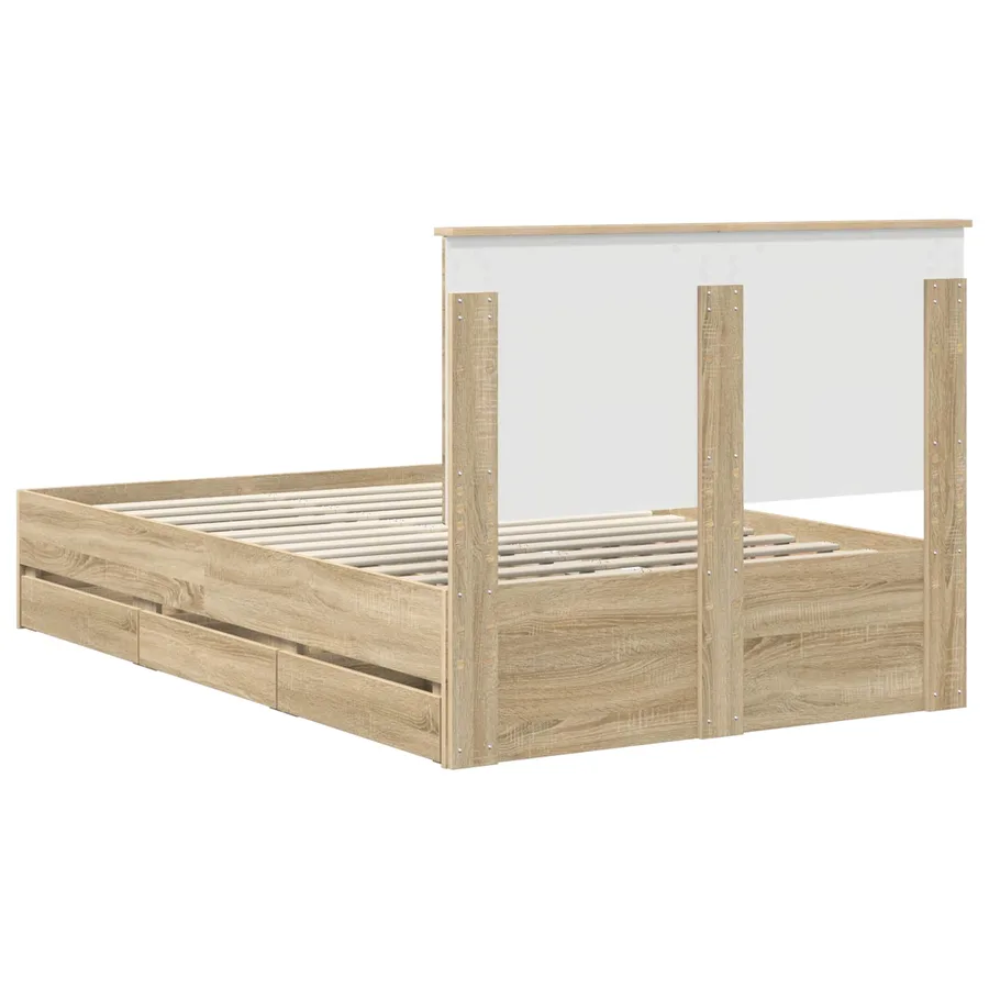 Cadre de lit Chêne Sonoma 120 x 190 cm Bois Ingénierie - 8