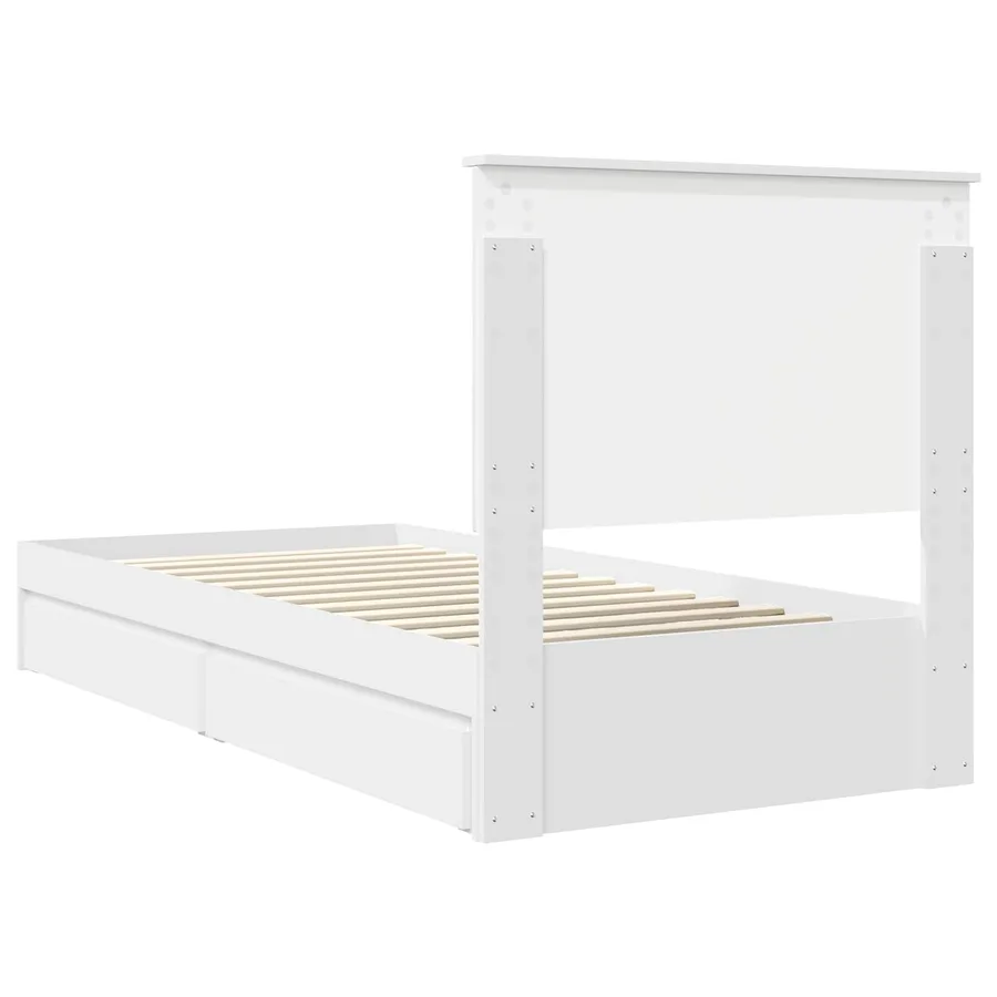 Lit de Rangement Blanc 75 x 190 cm Bois d'ingénierie - 10