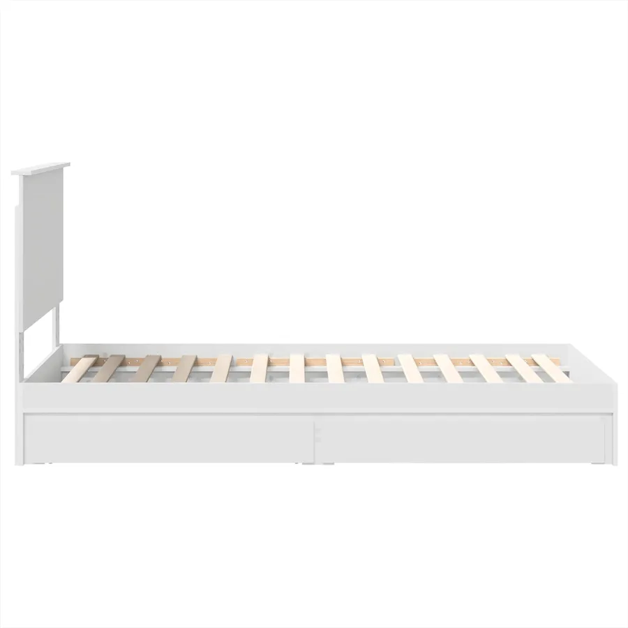 Lit de Rangement Blanc 75 x 190 cm Bois d'ingénierie - 9