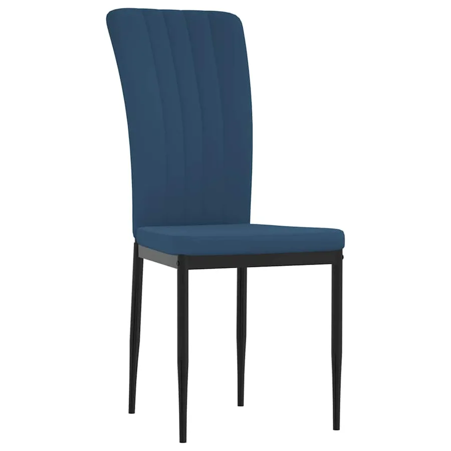 Chaises à manger lot de 4 Bleu Velours - 3