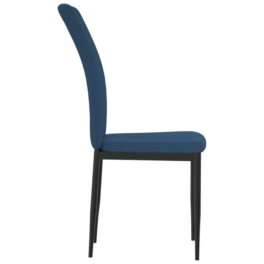 Chaises à manger lot de 4 Bleu Velours - 5