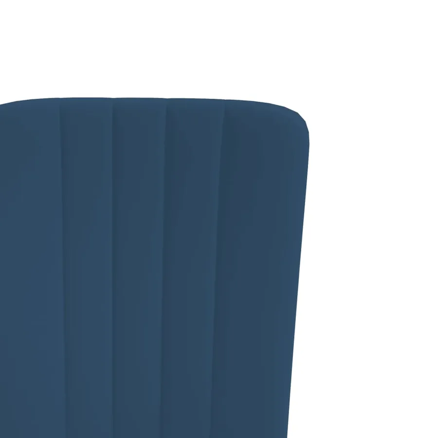 Chaises à manger lot de 4 Bleu Velours - 7