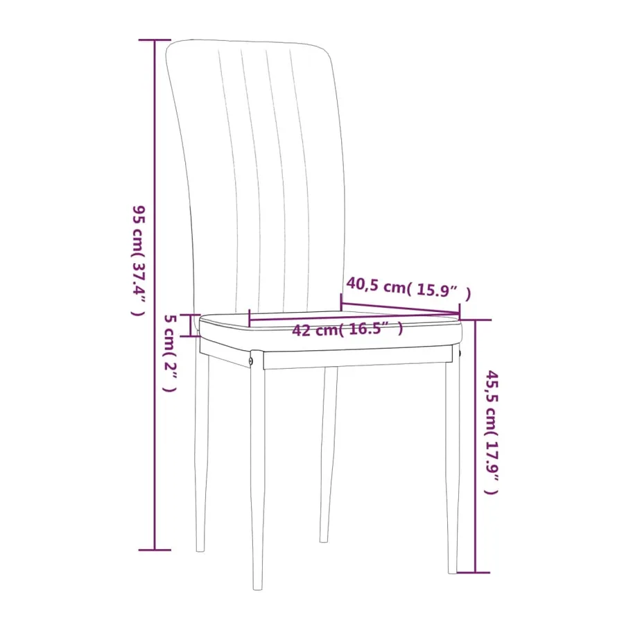 Chaises à manger lot de 4 Bleu Velours - 9