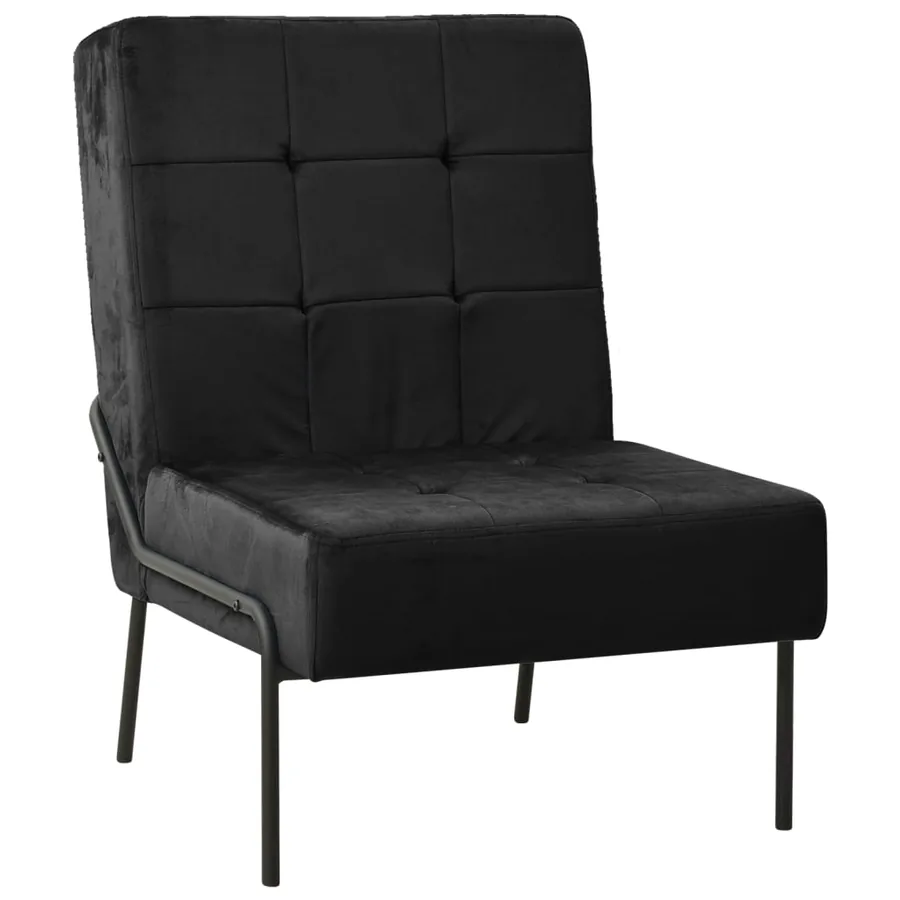 Chaise de relaxation 65x79x87 cm Noir Velours