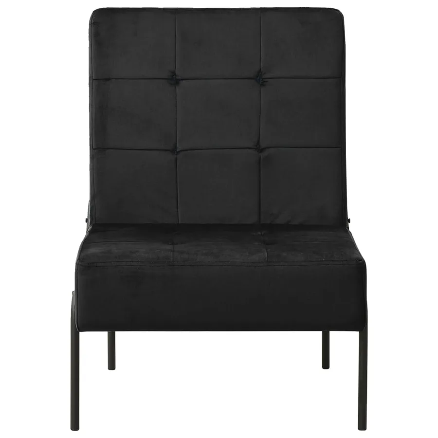 Chaise de relaxation 65x79x87 cm Noir Velours - 2