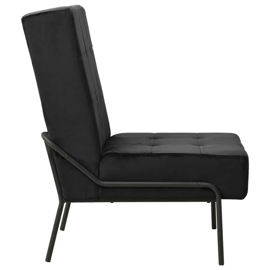 Chaise de relaxation 65x79x87 cm Noir Velours - 3