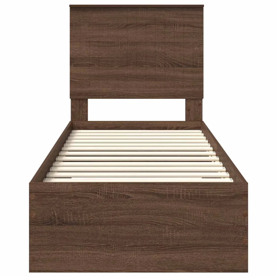 Cadre de lit avec tiroir Chêne Marron et Argent 70 x 190 cm - 7