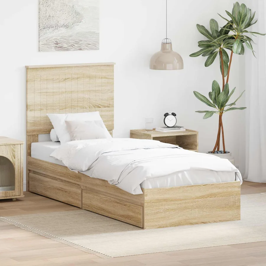 Lit de Rangement Chêne Sonoma 75 x 190 cm Bois d'ingénierie