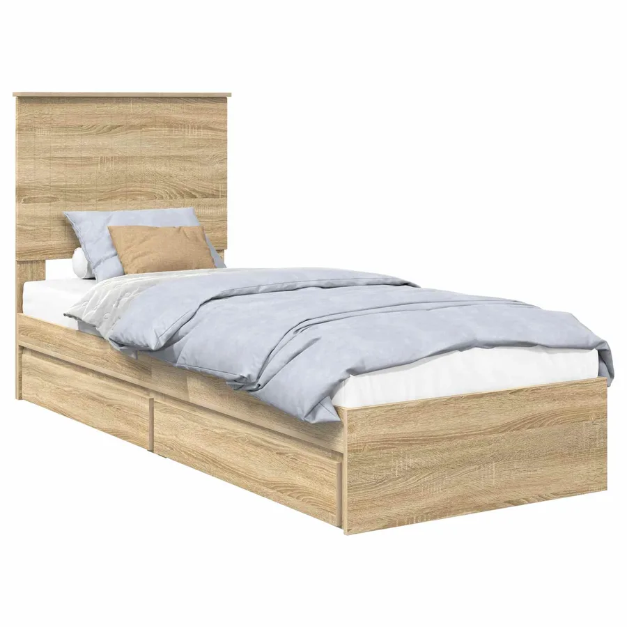 Lit de Rangement Chêne Sonoma 75 x 190 cm Bois d'ingénierie - 2