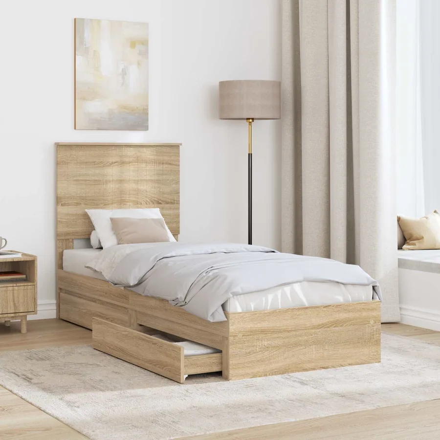 Lit de Rangement Chêne Sonoma 75 x 190 cm Bois d'ingénierie - 3