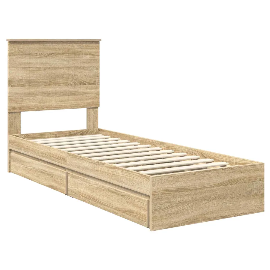 Lit de Rangement Chêne Sonoma 75 x 190 cm Bois d'ingénierie - 4