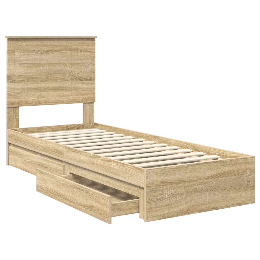 Lit de Rangement Chêne Sonoma 75 x 190 cm Bois d'ingénierie - 5