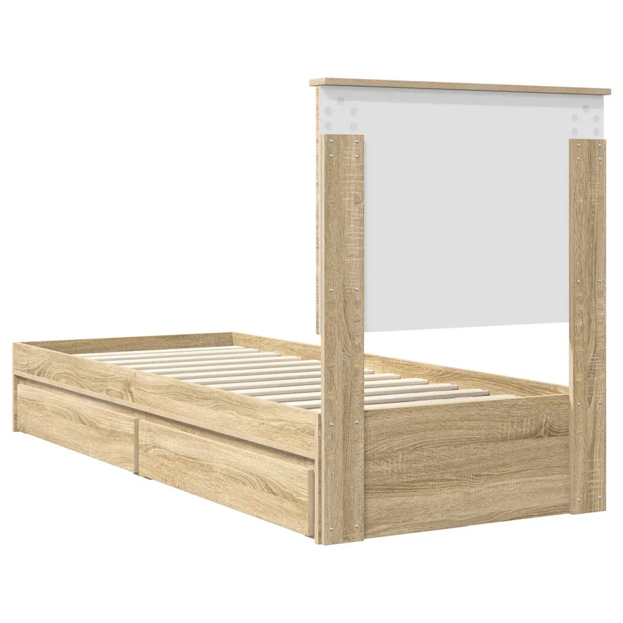 Lit de Rangement Chêne Sonoma 75 x 190 cm Bois d'ingénierie - 8